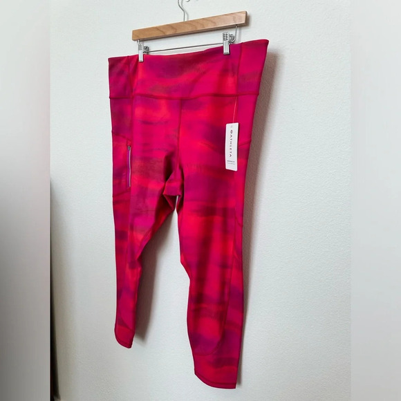 NEW ATHLETA Rainier Printed Pink Athletic‎ Leggings Tight Women's 3X - Picture 3 of 14